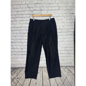 Perry Ellis America Men's Black Pleated Dress Pants Size 36x32 Polyester Rayon